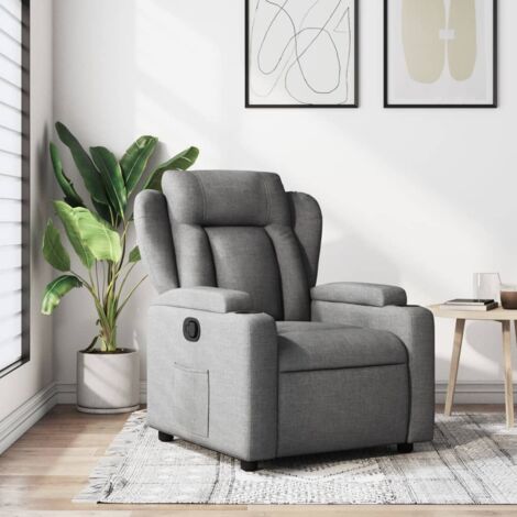 Sillón reclinable de tela gris oscuro (1/5)