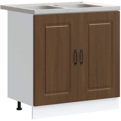 Gabinete de cocina Kalmar 2 pcs Marrón 80 x 46 x 81.5 cm vidaXL