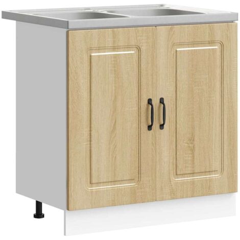 Gabinete de cocina Kalmar 2 pcs Marrón 80 x 46 x 81.5 cm vidaXL