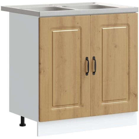 Gabinete de cocina Kalmar 2 pcs Marrón 80 x 46 x 81.5 cm vidaXL