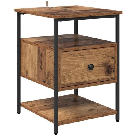 Armario de Noche con cajón Madera vieja 40 x 42 x 56 cm vidaXL (1/5)