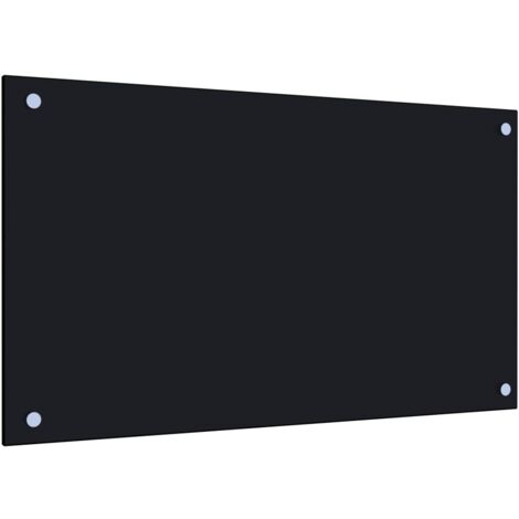 Protección salpicaduras cocina vidrio templado negro 70x40 cm vidaXL