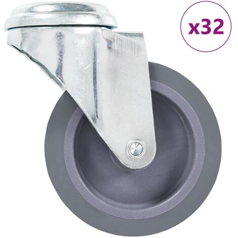 Ruedas giratorias con agujero pasador 32 unidades 75 mm vidaXL