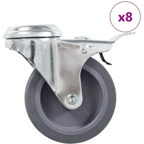 Ruedas giratorias con agujero pasador 8 unidades 75 mm vidaXL (1/5)