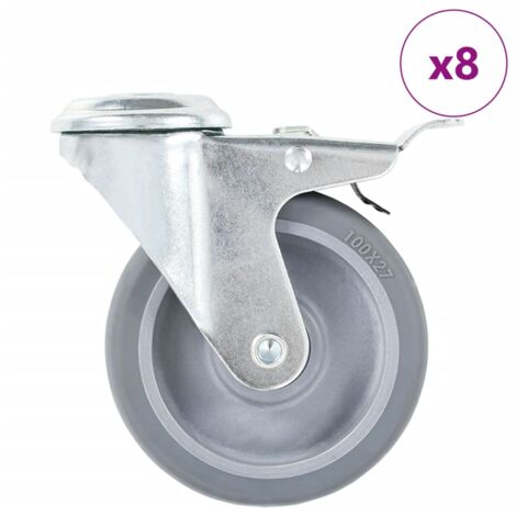 Ruedas giratorias con agujero pasador 8 unidades 100 mm vidaXL