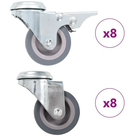 Ruedas giratorias con agujero pasador 16 unidades 50 mm vidaXL