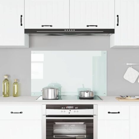 Protección salpicaduras cocina vidrio templado blanco 100x60 cm vidaXL