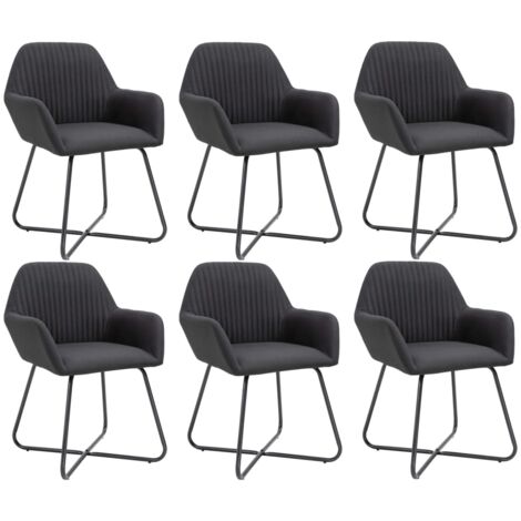 Sillas de comedor giratorias 6 unidades tela negras vidaXL (1/5)