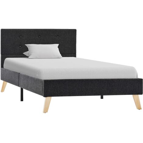 Estructura de cama de tela gris oscuro 90x200 cm vidaXL