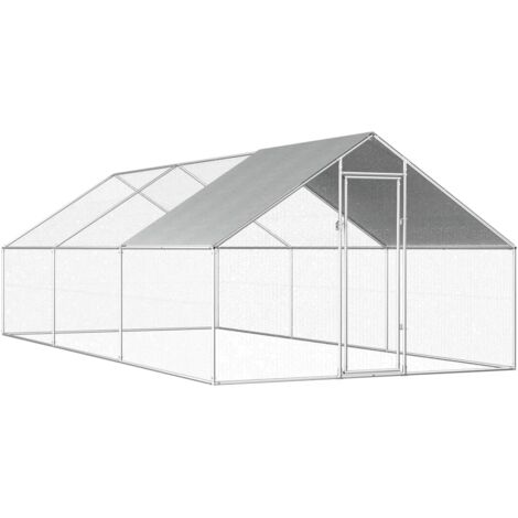 Jaula gallinero de exterior de acero galvanizado 2,75x6x1,92 m vidaXL