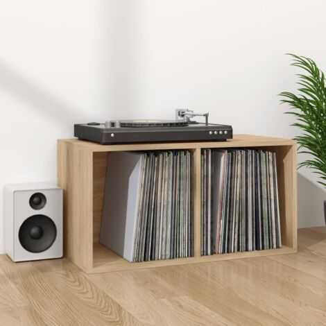 Caja para discos de vinilo madera contrachapada 71x34x36 cm vidaXL