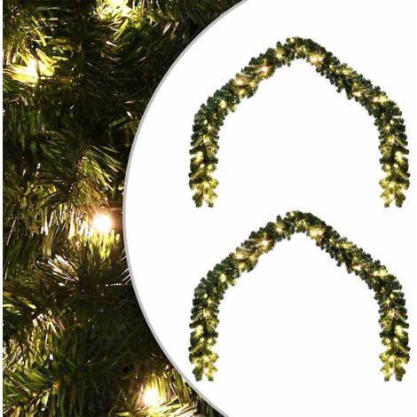 Guirnalda de Navidad con 600 LED 2 pcs Verde PVC vidaXL