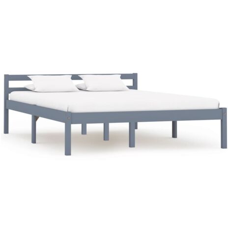 Estructura de cama sin colchón madera de pino gris 120x200 cm vidaXL (1/5)