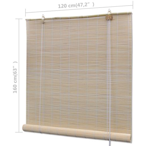 Estor enrollable de bambú natural 2 unidades 120x160 cm vidaXL