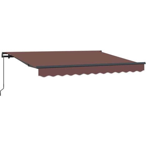 Toldo Retráctil Marrón 250 x 200 cm Poliéster y Aluminio vidaXL
