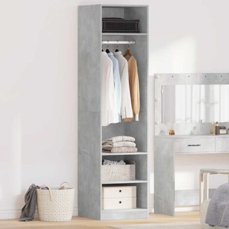 Armario de madera contrachapada gris hormigón 50x50x200 cm vidaXL