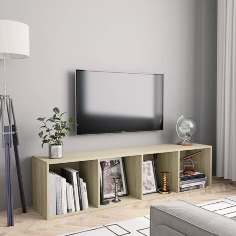 Estantería/mueble de TV roble Sonoma 143x30x36 cm vidaXL