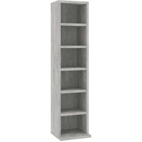 Estantería de CDs madera contrachapada gris hormigón 21x20x88cm vidaXL