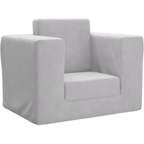 Sofá cama infantil felpa suave gris claro vidaXL (1/5)