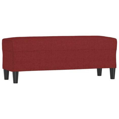 Banco de tela rojo vino tinto 100x35x41 cm vidaXL (1/5)