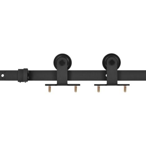 Kit de herrajes para puertas correderas SKIEN acero negro 183cm vidaXL