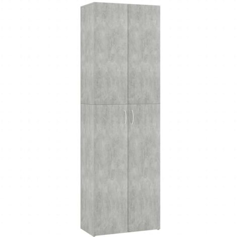 Armario de oficina de contrachapado gris hormigón 60x32x190 cm vidaXL