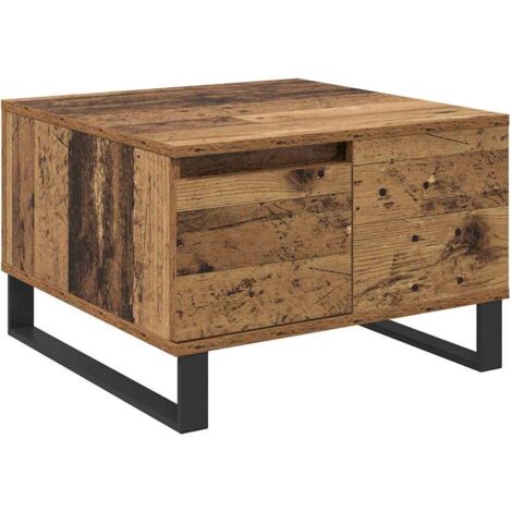 Mesa de Café con cajón Madera envejecida 55 x 55 x 36,5 cm vidaXL