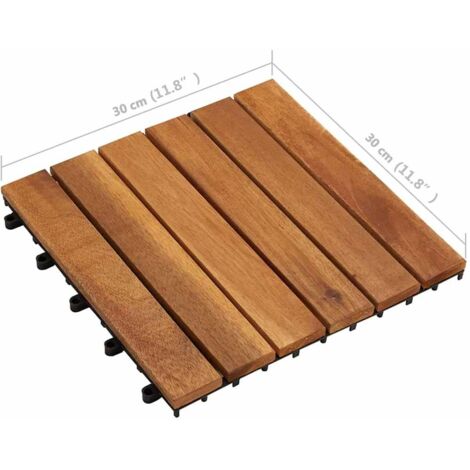 Baldosas de terraza diseño vertical 10 unidades acacia 30x30 cm vidaXL