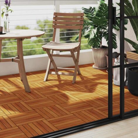 Baldosas de terraza diseño vertical 10 unidades acacia 30x30 cm vidaXL