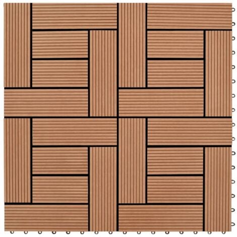 Baldosa de porche WPC marrón 11 unidades 30x30 cm vidaXL