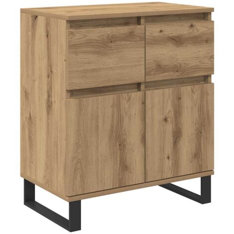 Vitrina con cajón Roble artesanal 60 x 35 x 70 cm vidaXL