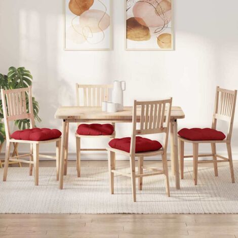 Cojines para asiento 4 pcs Rojo 40 x 40 x 12 cm tela vidaXL