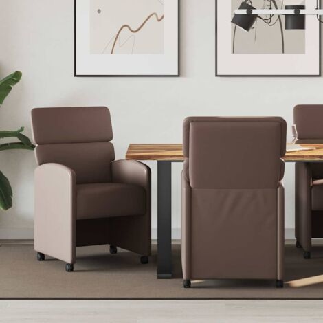 Sillas de Comedor con Ruedas 2 pcs Crema 58 x 65 x 98 cm vidaXL