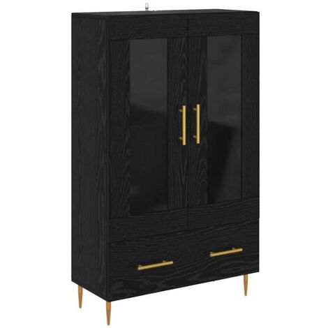 Alacena con cajón Roble Negro 69,5 x 31 x 115 cm vidaXL