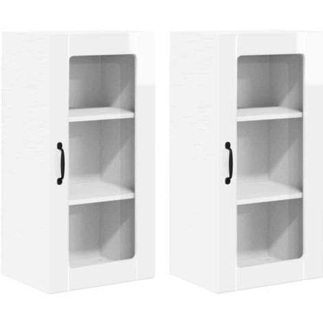 Mueble de Cocina con estante 2 pcs brillante 40 x 31 x 80 cm vidaXL