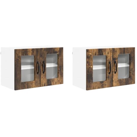 Mueble de Cocina con puerta 2 pcs Roble ahumado 60 x 31 x 40 cm vidaXL