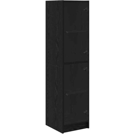 Alacena Roble Negro 35 x 37 x 142 cm Madera contrachapada vidaXL
