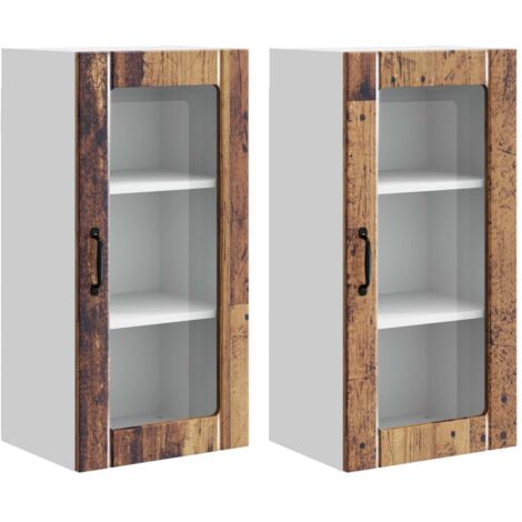 Mueble de Cocina con estante 2 pcs Madera vieja 40 x 31 x 80 cm vidaXL