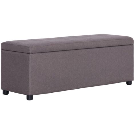 Banco con espacio de almacenaje 116 cm poliéster gris topo vidaXL (1/5)