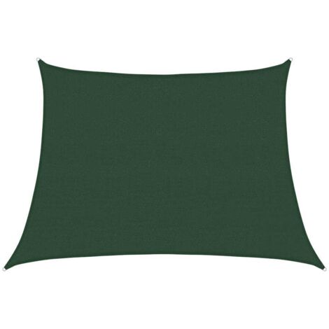 Toldo de vela trapecio HDPE verde oscuro 160 g/m² 4/5x3 m vidaXL