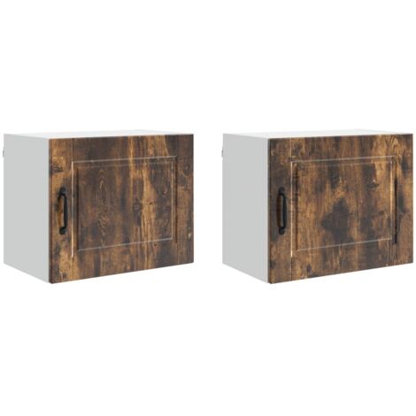 Mueble de Cocina con puerta 2 pcs Roble ahumado 50 x 31 x 40 cm vidaXL