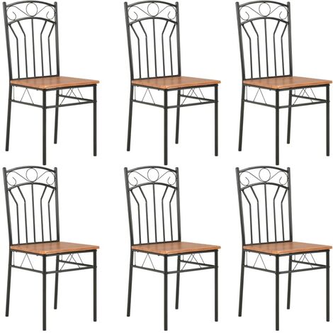 Sillas de comedor 6 unidades MDF marrón vidaXL