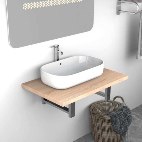 Mueble de cuarto de baño roble 60x40x16,3 cm vidaXL