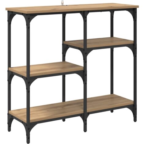 Mesa Consola con estante Roble artesanal 80 x 29 x 75 cm vidaXL