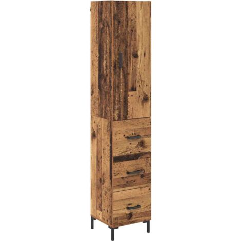 Aparador alto con cajón Madera envejecida 69,5 x 34 x 180 cm vidaXL (1/5)