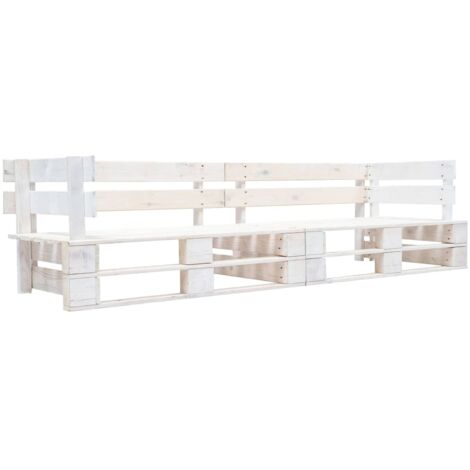 Sofá de jardín de palets de 2 plazas madera blanco vidaXL
