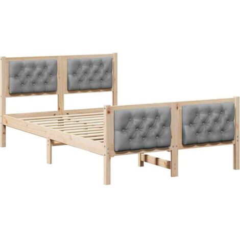 Estructura de cama con cabecera Gris Claro 135 x 190 cm vidaXL (1/5)