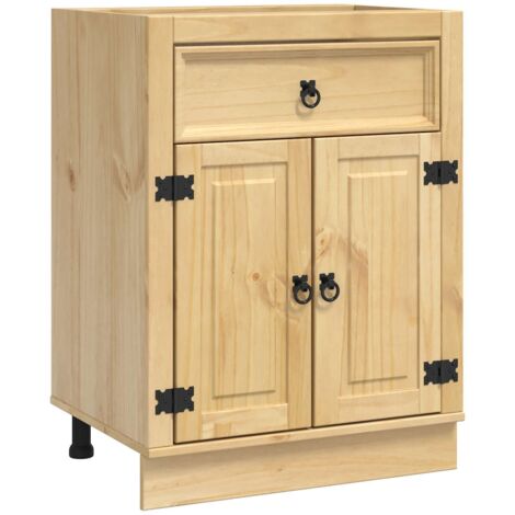 Armario SKI Marrón Miel 60 x 46 x 81,5 cm Madera de pino macizo vidaXL