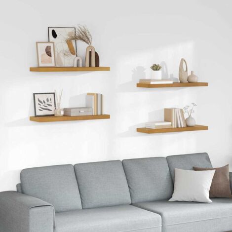 Estante de pared 4 pcs Beige 90 x 23,5 x 4 cm vidaXL