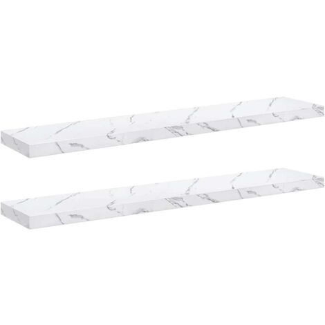 Estante de pared 2 pcs Mármol 120 x 23,5 x 4 cm vidaXL (1/5)